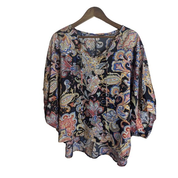 NWT Lot Of 2 Emery Rose Tiered Sundress & Dolman Top Size 3XL Lightweight Flowy - Picture 2 of 14